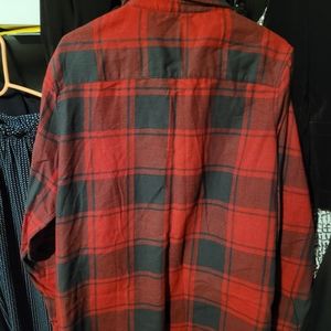 Field & Stream Womens flannel shirt, size 2xl-red/dark grey